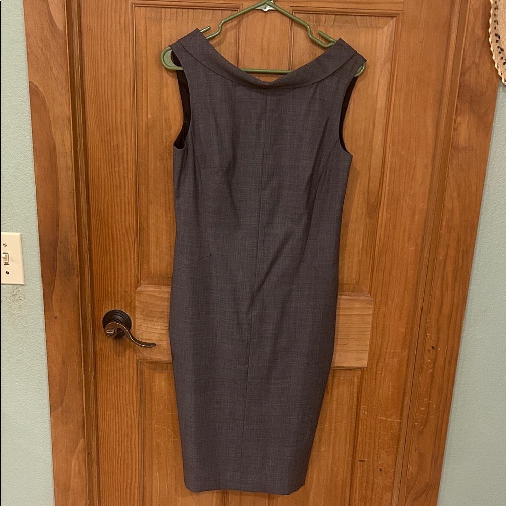 Banana Republic Sleeveless Midi Sheath Dress in Charcoal Gray